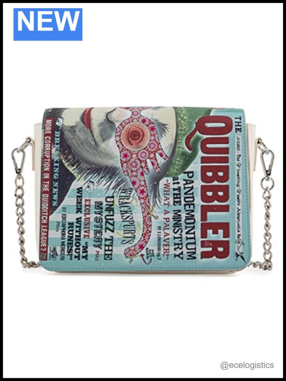 Harry Potter Quibbler Faux Leather Crossbody Purse with Chain Strap